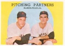 1959 Topps Baseball Cards      291     Pitching Partners-Pedro Ramos-Camilo Pascual